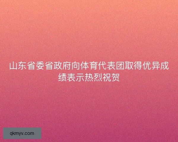 山东省委省政府向体育代表团取得优异成绩表示热烈祝贺